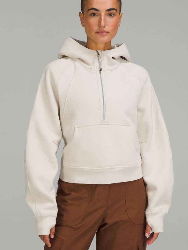 Lululemon Scuba Oversized Half-Zip Hoodie Natural Ivory Cream White Hoodie M / L